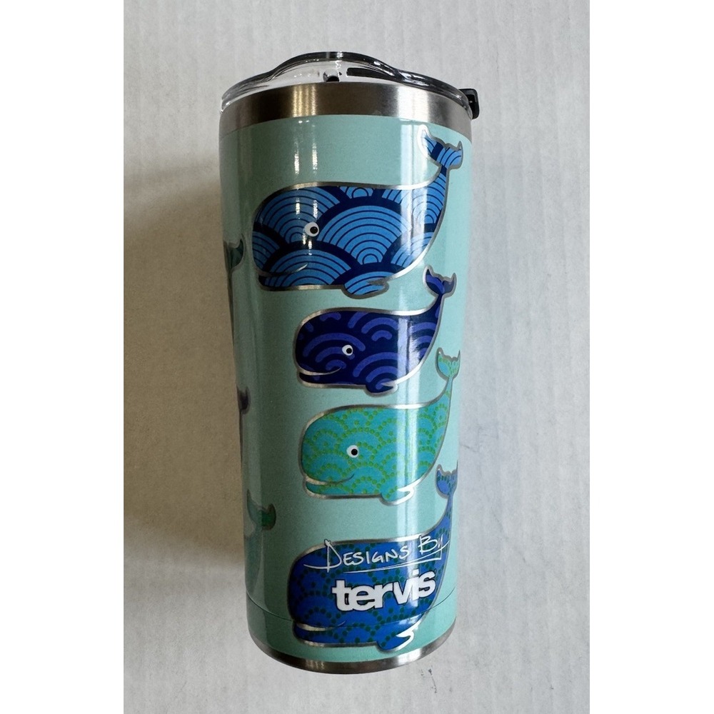 Tervis Whale Tumbler Cup 8 Hours Hot 24 Hours Cold  20 Oz. 18/8 Stainless Steel